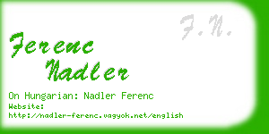 ferenc nadler business card